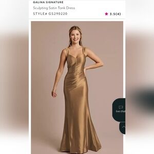 Galina Signature Sculpting Satin Tank Dress Bronze Gold Formal Gown GS290220 8